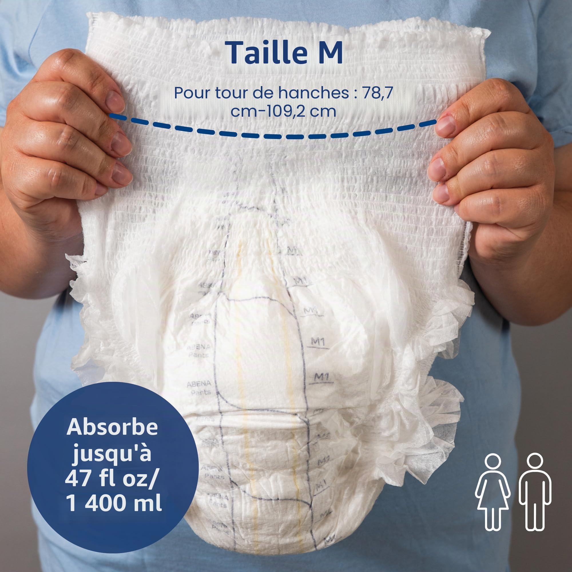Couches Culottes Abena Pants Premium M1 Boîte 6 paquets de 15 Un