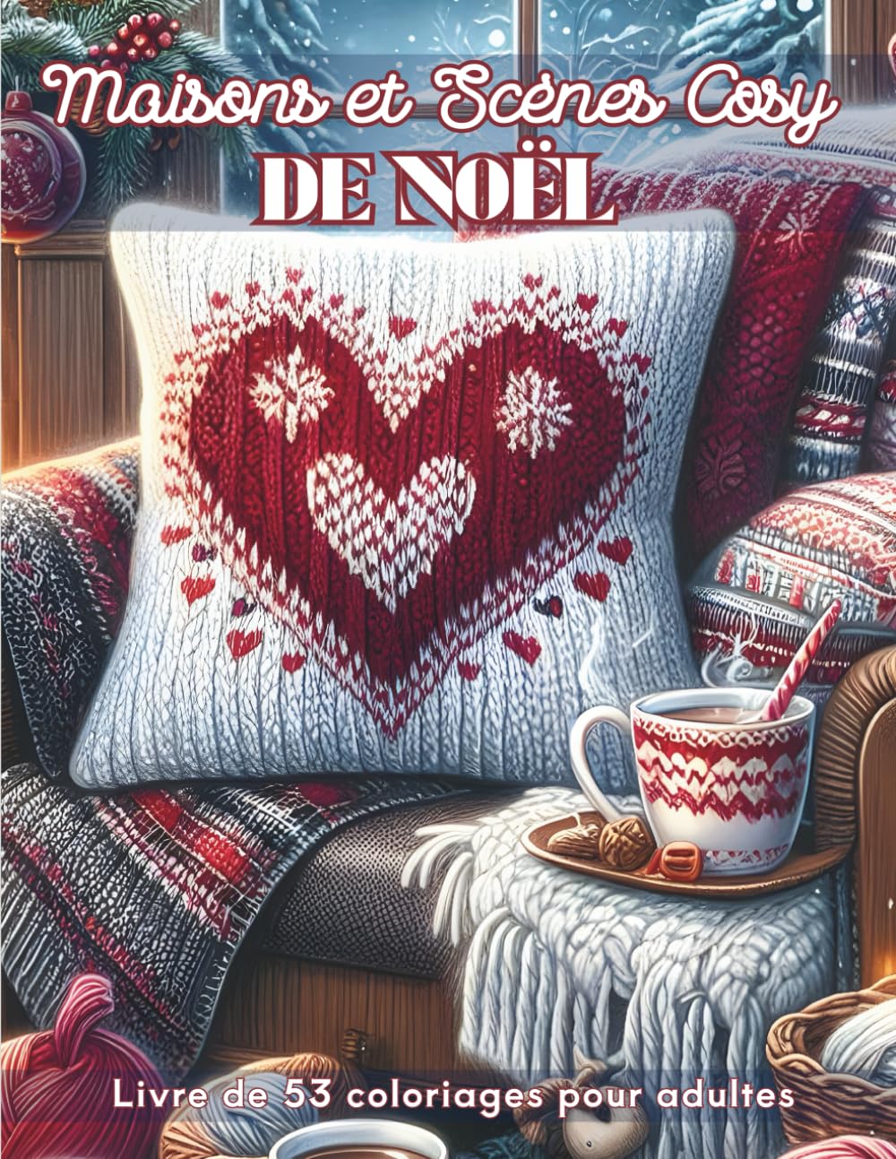 Maisons et Scènes Cosy de Noël: Livre de Coloriage d'Intérieur de Maisons de Noël Festives, Scènes chaleureuses au Coin du Feu, du Sapin de Noël | ... Les Fêtes de Noël, de Fin d'Année et d'Hiver