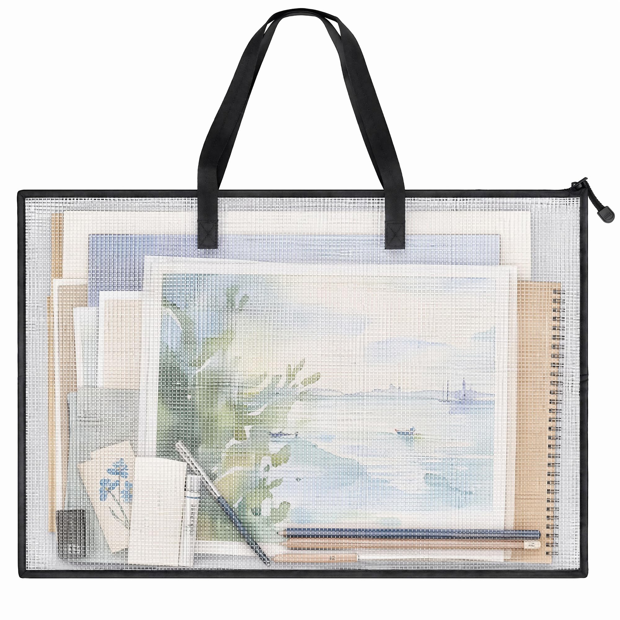 VLUNT A2 Transparent Art Portfolio Case 25x19 Non-Woven Art Storage Folder