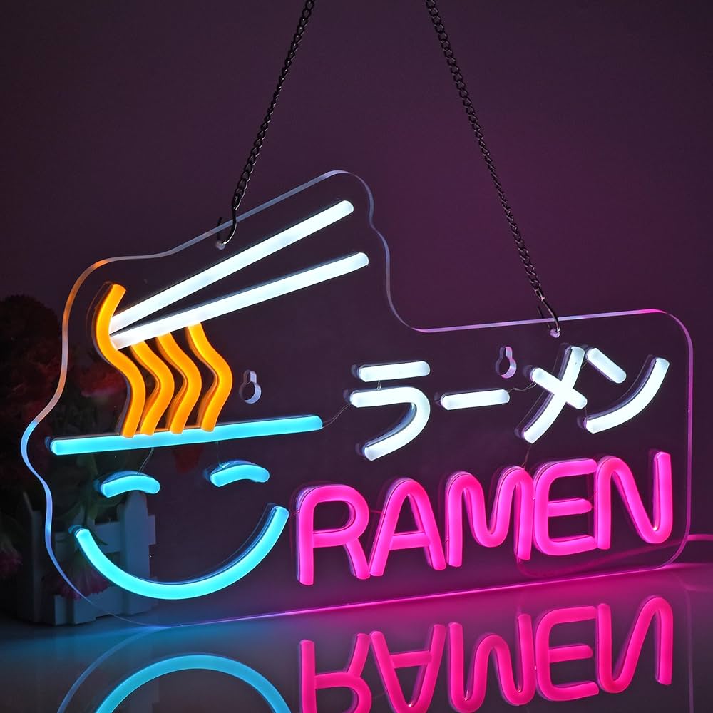 Amazon | JOMOBUTY ラーメン ネオンサイン 多階段調光可 LED 拉麺