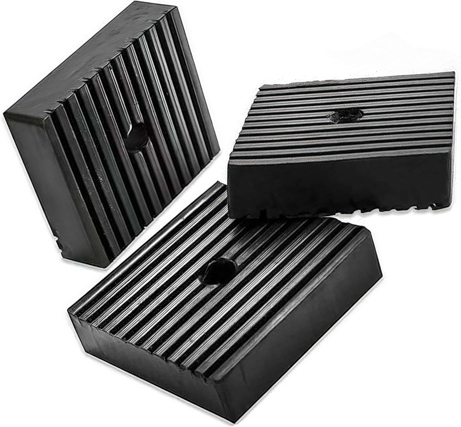 3 pcs Solid Shock Pad Fits Heavy Duty EVA Mechanical, HVAC, Air Compressor, Air Conditioner, Washer and Dryer, Treadmills Anti-Vibration Pads (Solid Rubber 4x4x1 Reduce sliding)