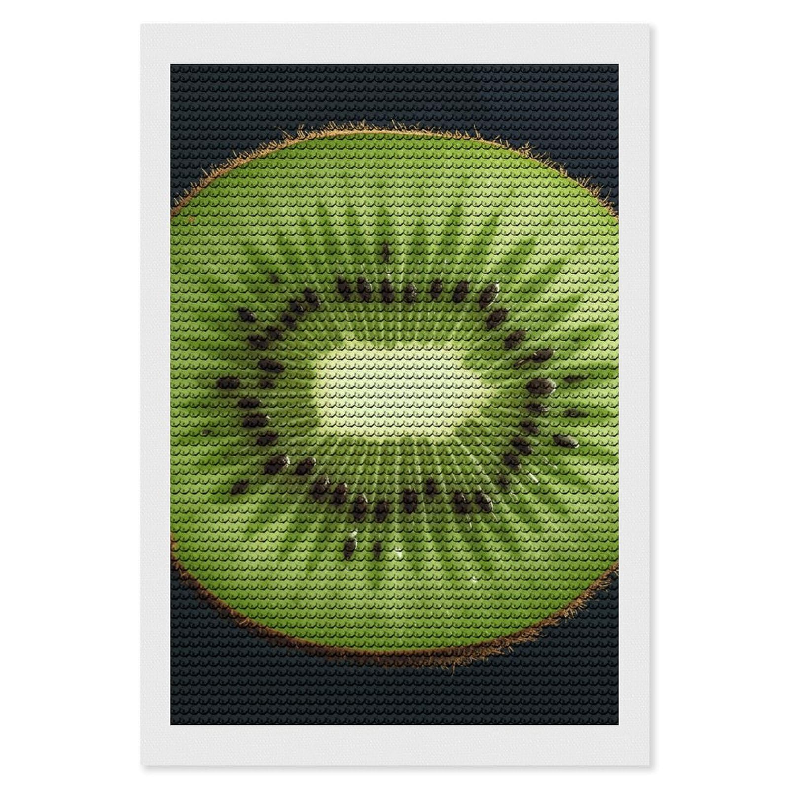 NONHAI Diamond Painting Kits for Adults - DIY Diamond Art Kits for Beginners - Full 5D Paint Drill Diamond Dots Paintings- Kiwi Slice Diamonds Pictures Gem Art and Craft Wall Decor 8"x12"