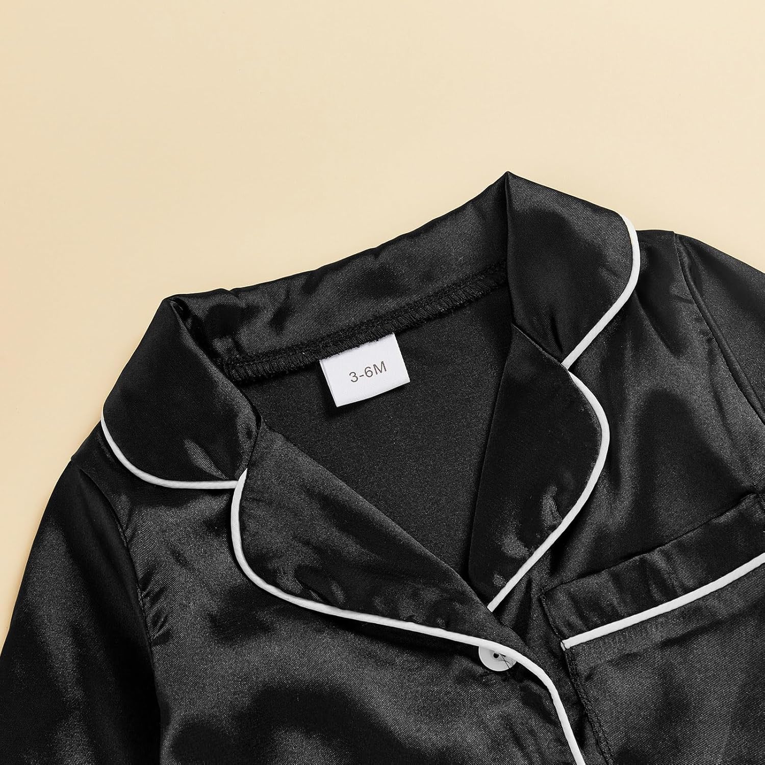 Biayxms Newborn Baby Girl Boy Silk Pajamas Romper Long Sleeve Button Down One Piece Satin Pj Infant Jumpsuit Sleepwear - Image 5