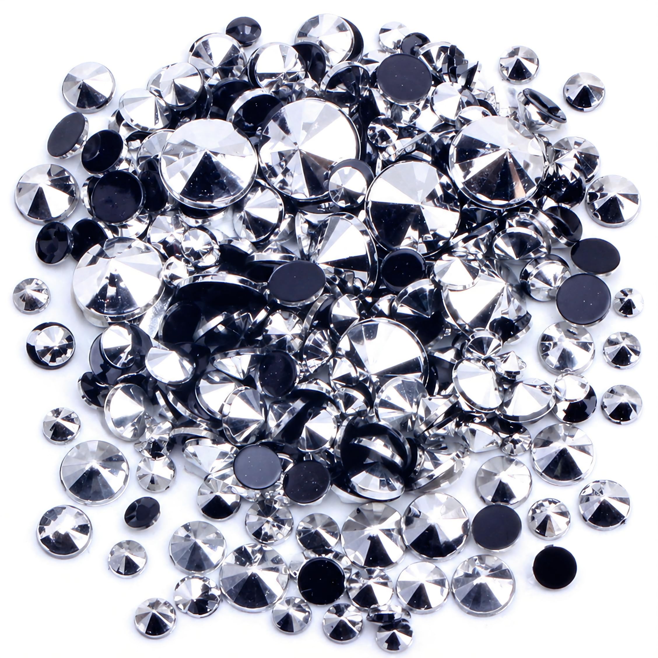 MajorCrafts Flat Back Pointed Top Acrylic Rhinestones: Rivoli Style Craft Gems (Metallic Silver A16, 4mm - 800pcs) โ image 1
