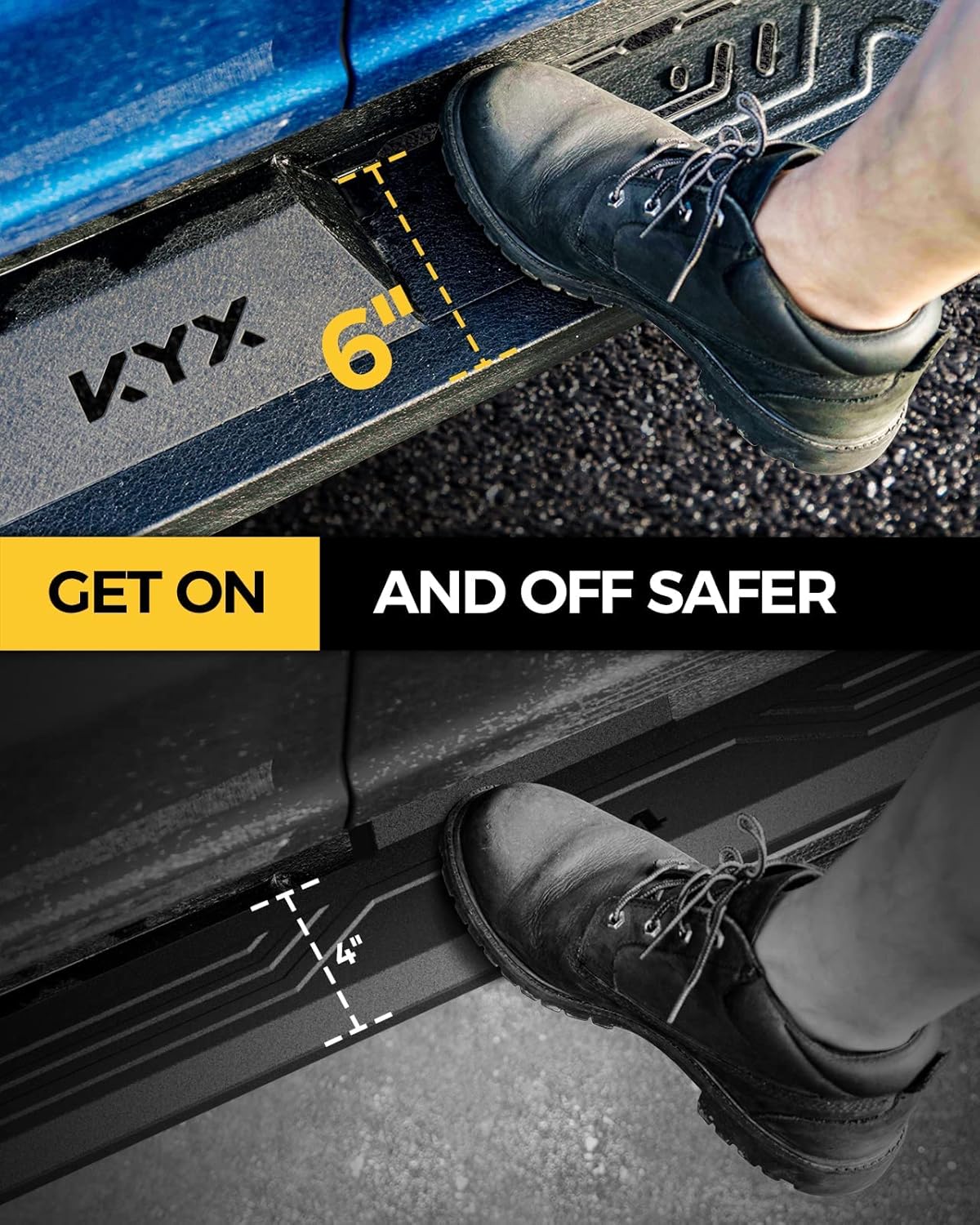 KAX Running Boards Fit for 2019-2021 Ram 1500 Crew Cab (Exclude 2019-2022 Classic), All-in-one Nerf Bar Side Steps Side Bars, 2PCS