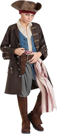 Kids Jack Sparrow Costume | Pirates of the Caribbean Premium Captain Jack Sparrow Pirate Costume for Boys