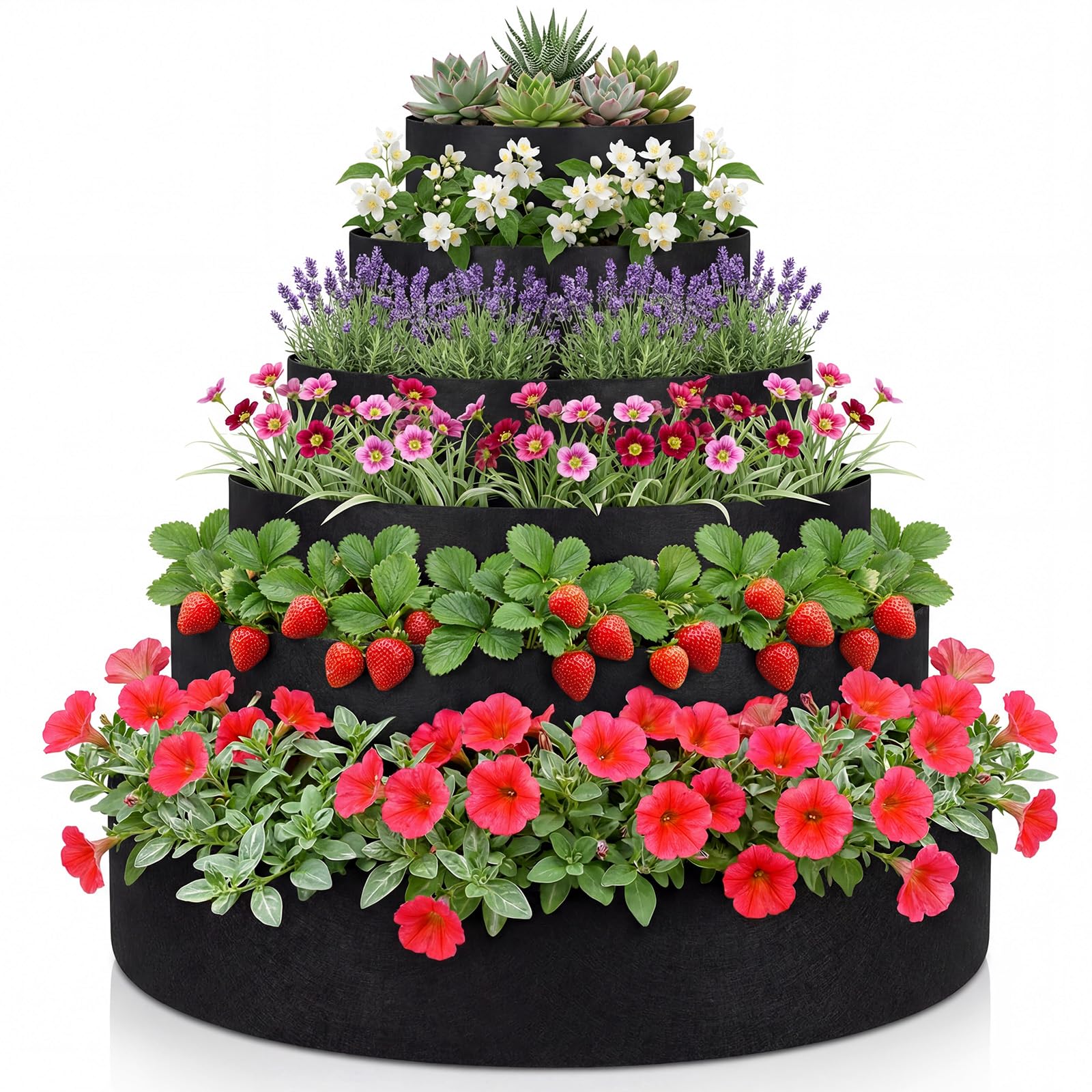Ninehaoou 6-Tier Felt Strawberry Tower