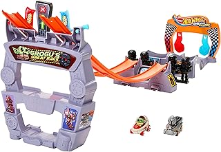 RacerVerse, Grogu s Great Race Track set, Star Wars Track Set with Die-Cast Hot Wheels Racers Inspired by Star Wars: Grogu and The Mandolorian, HPL32