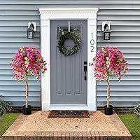 Vista 3 de SAFEPLUS 4.5FT Bougainvillea Artificial Tree, Tall Fake Floor Plant for Indoor Outdoor Décor Red