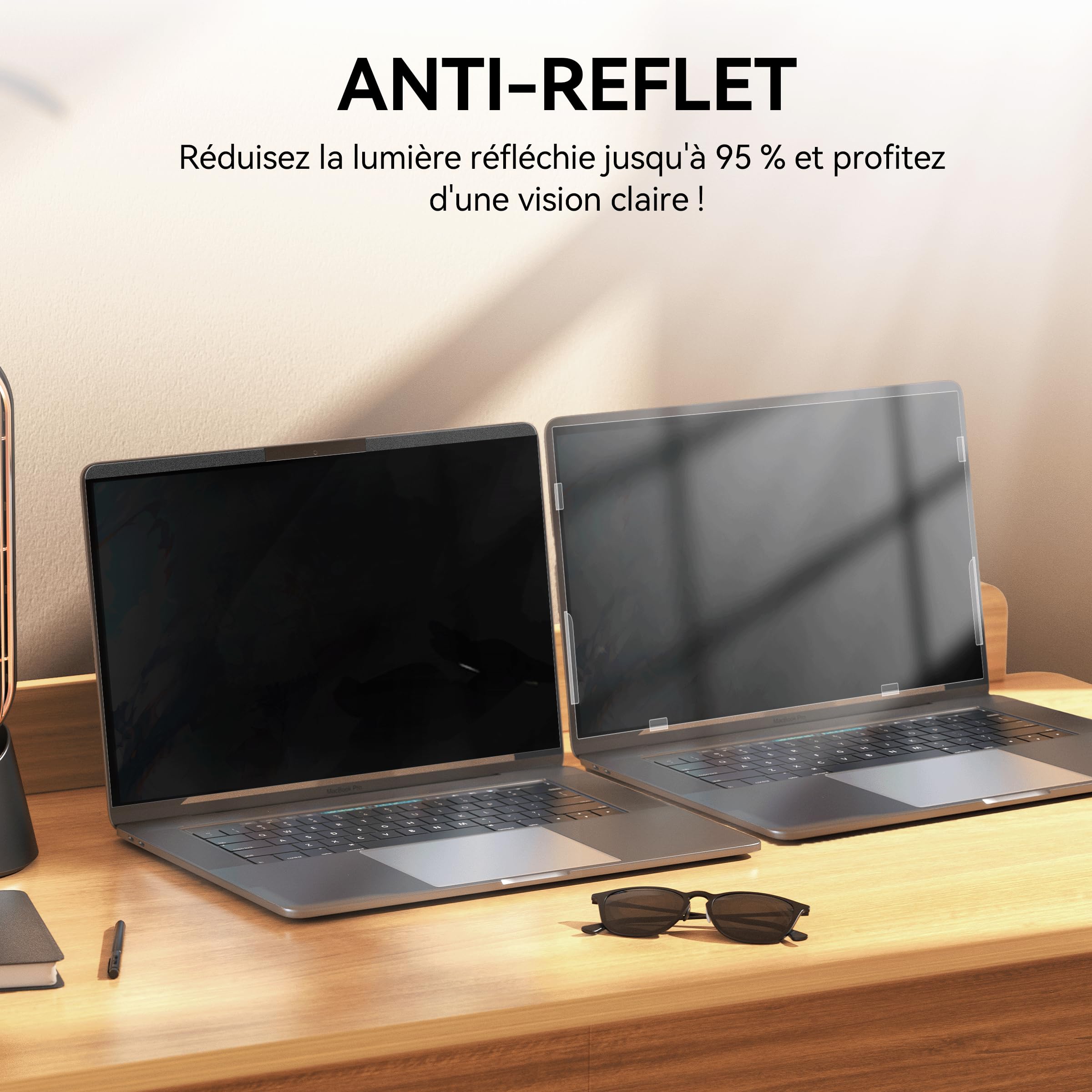 Magnétique Filtre de Confidentialité 16 Pouces 16:10 pour Ordinateur Portable HP Dell Acer Lenovo Thinkpad Envy Anti-Lumière Bleue