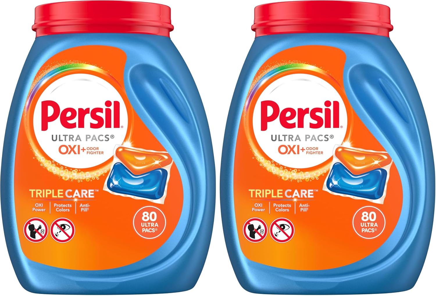 Persil Ultra Pacs Advanced Clean Oxi+Odor Power Laundry Detergent,80 Count (Pack of 2)