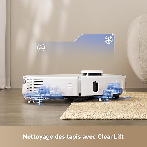 Mova Robot aspirateur P50 Ultra avec serpillère Flexible, Puissance d'aspiration 19 000 Pa, Nettoyage des Coins aux Bords, Nettoyage Automatique de la serpillère et de la Plaque de Lavage à 75 °C - 6