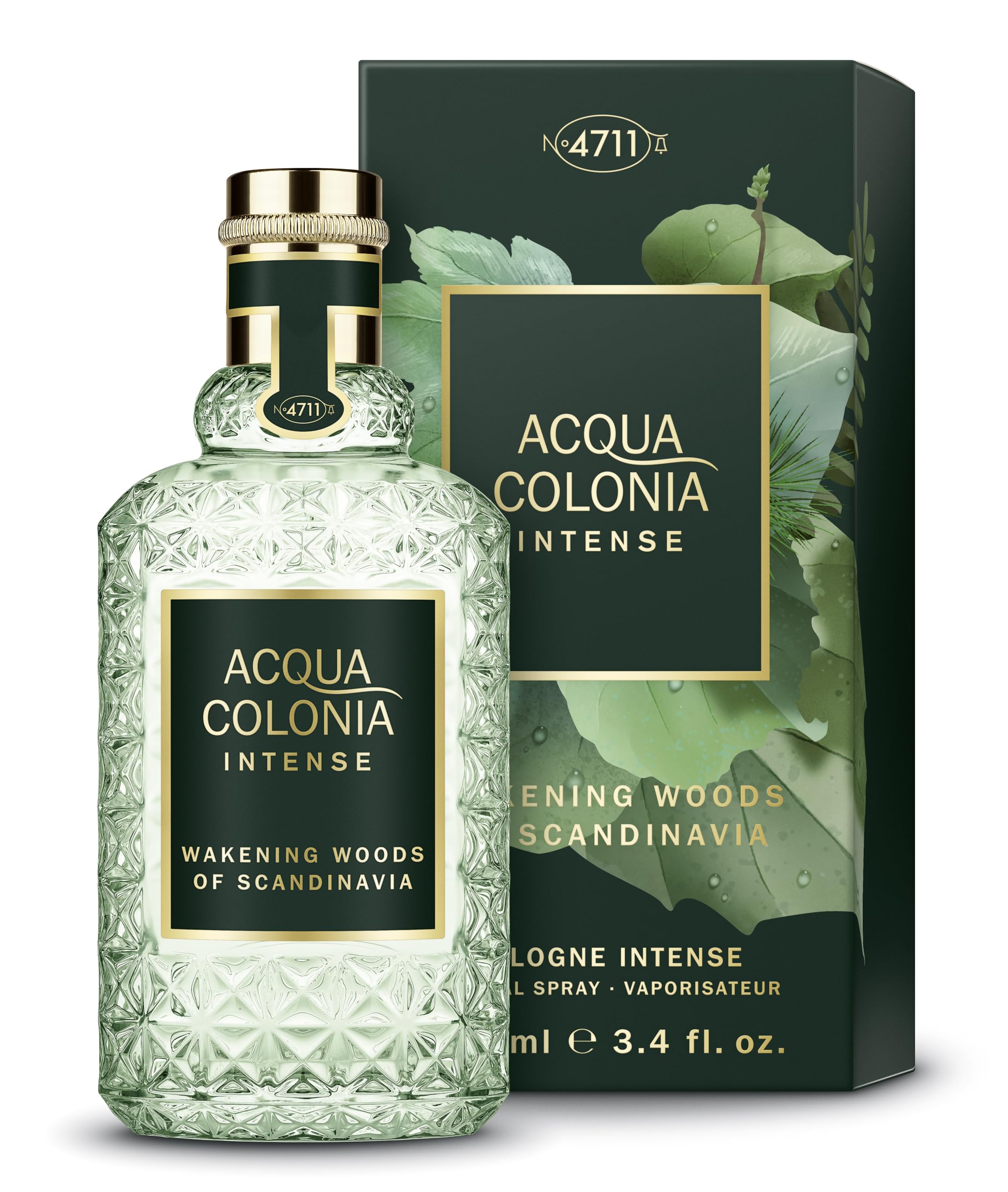 4711 Acqua Colonia® Intense Wakening Woods of Scandinavia | Eau de Cologne - aromatisch-holzig - Wellness für die Sinne | 100ml Natural Spray