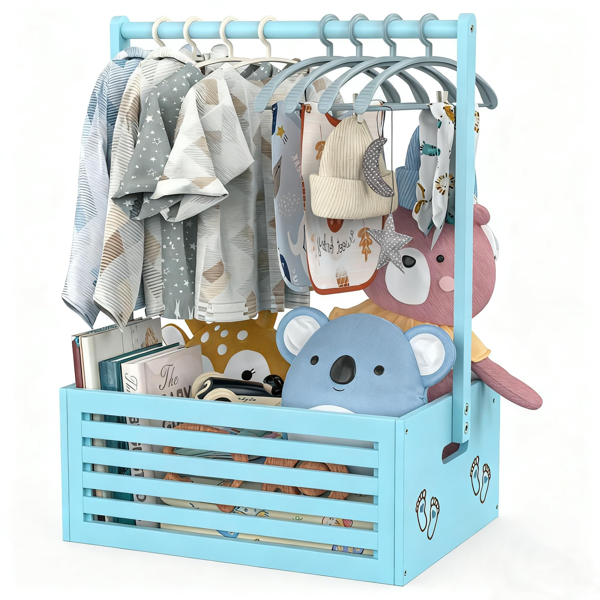 Holz Baby Geschenkkorb 34x22,8x17,5cm - Praktischer Aufbewahrungskorb Mit Griff Für Babypartys