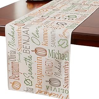 Personalization Universe Fall Repeating Name Personalized Table Runner -...