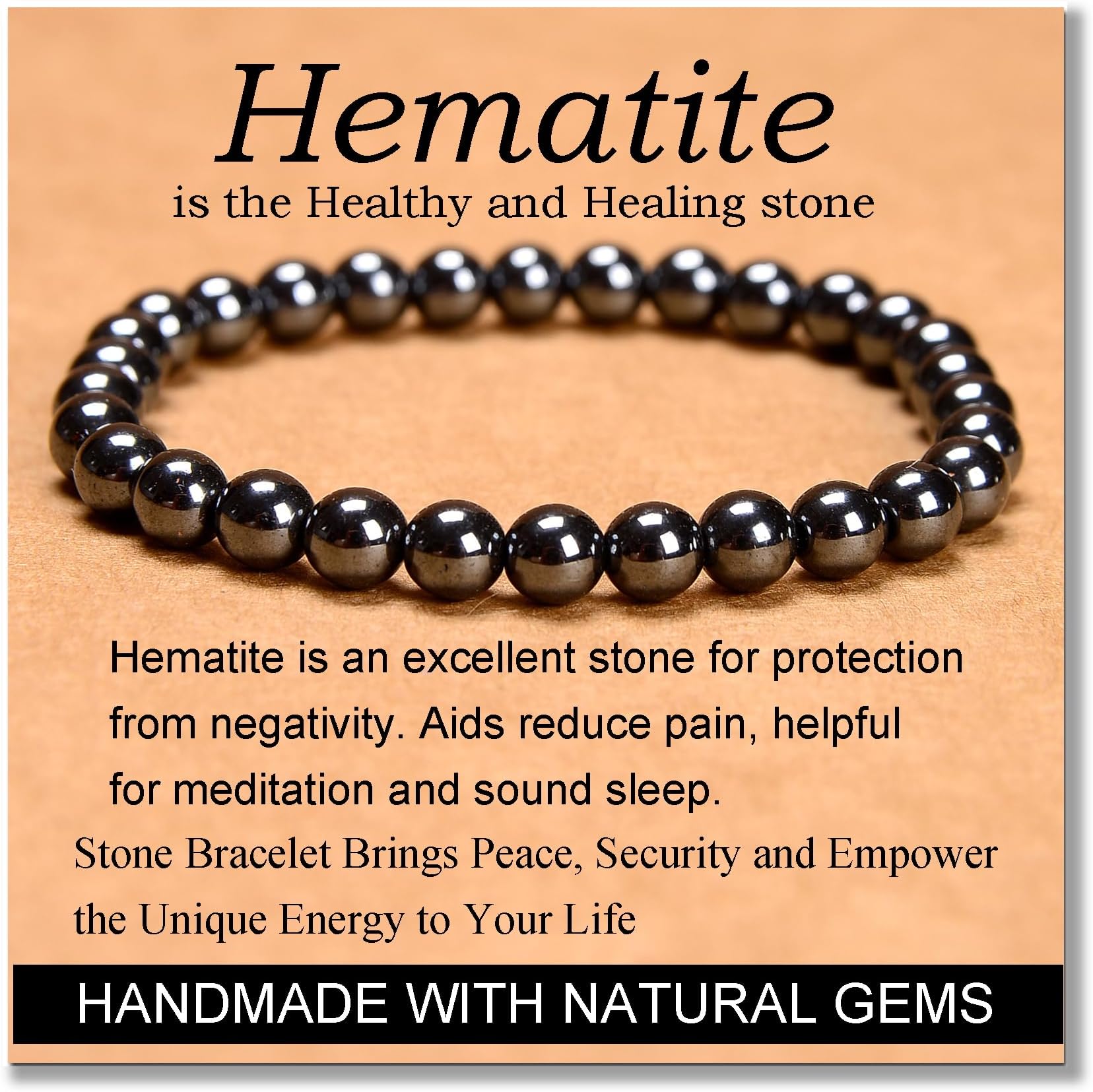 Handmade Yoga Stretch Elastic Bracelet Natural Stone Crystal Healing Power Energy Gifts for Unisex Adult 4mm 6mm 8mm 10mm