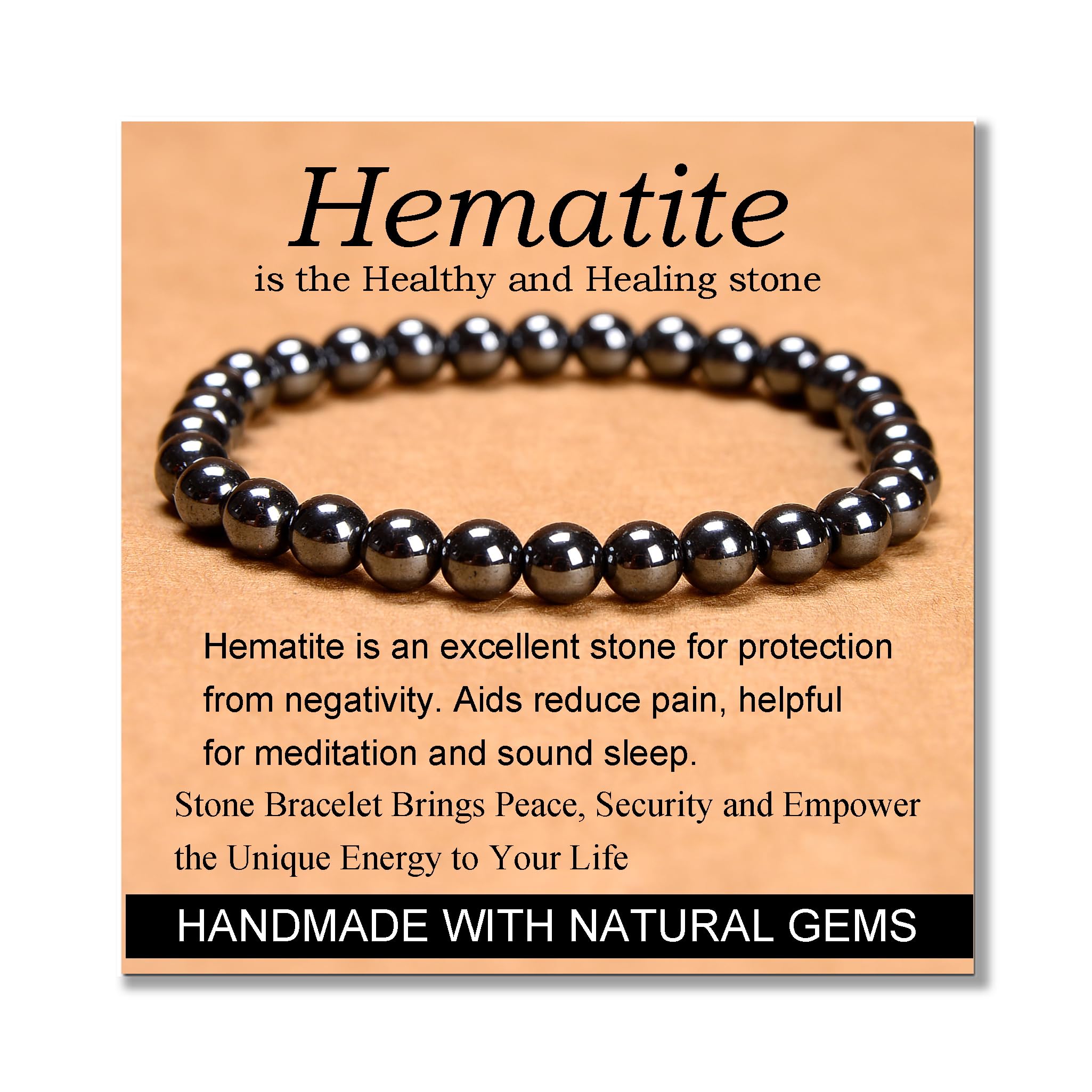 Handmade Yoga Stretch Elastic Bracelet Natural Stone Crystal Healing Power Energy Gifts for Unisex Adult 4mm 6mm 8mm 10mm