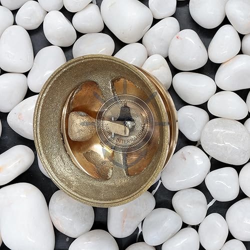 Miniatura 5 de Campana de escritorio clásica de latón macizo con obra de arte tradicional  Campana de oficina de escritorio ruidosa  Nagina International (latón