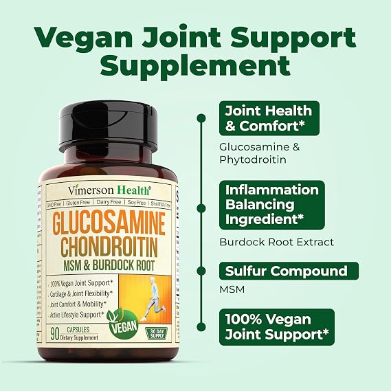 Vimerson Health Liver Cleanse Detox & Repair Milk Thistle Supplement & Vegan Glucosamine Chondroitin MSM Joint Support Supplement