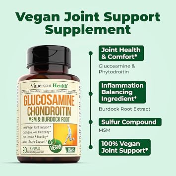 Vimerson Health Liver Cleanse Detox & Repair Milk Thistle Supplement & Vegan Glucosamine Chondroitin MSM Joint Support Supplement