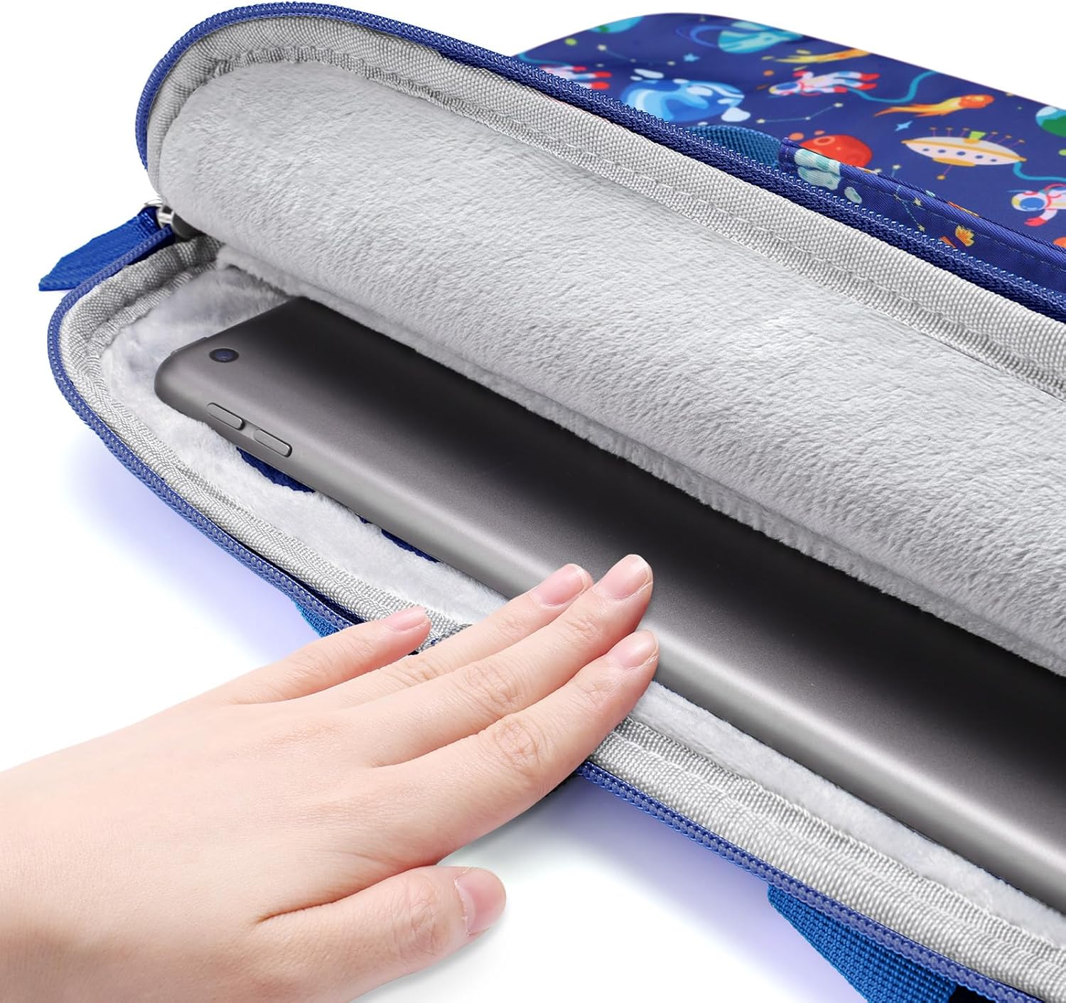 Kids Tablet Bag for Boys, Kids Tablet Carrying Case for Fire HD 10, HD 8, Fire 7 Sleeve Bag Kid Kindle Bag, iPad Bag for Kid, Space Blue
