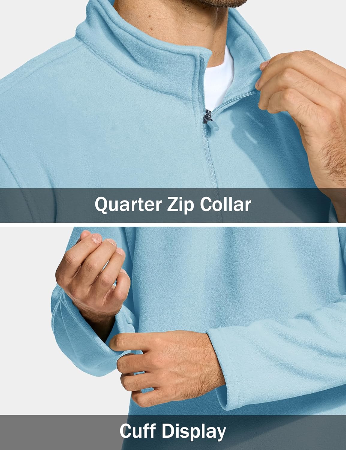 MAGCOMSEN Men's Quarter Zip Pullover Polar Fleece Sweatshirt Casual Long Sleeve Shirts for Men Winter Fall Thermal
