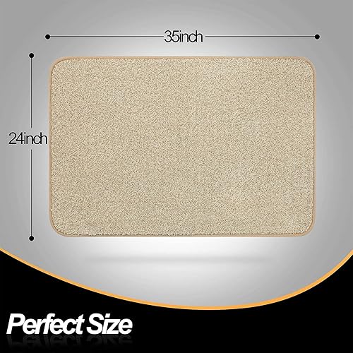 Vista 2 de ITSOFT Alfombra de poliéster antideslizante para puertas de interior y exterior, súper absorbente y lavable a máquina Beige