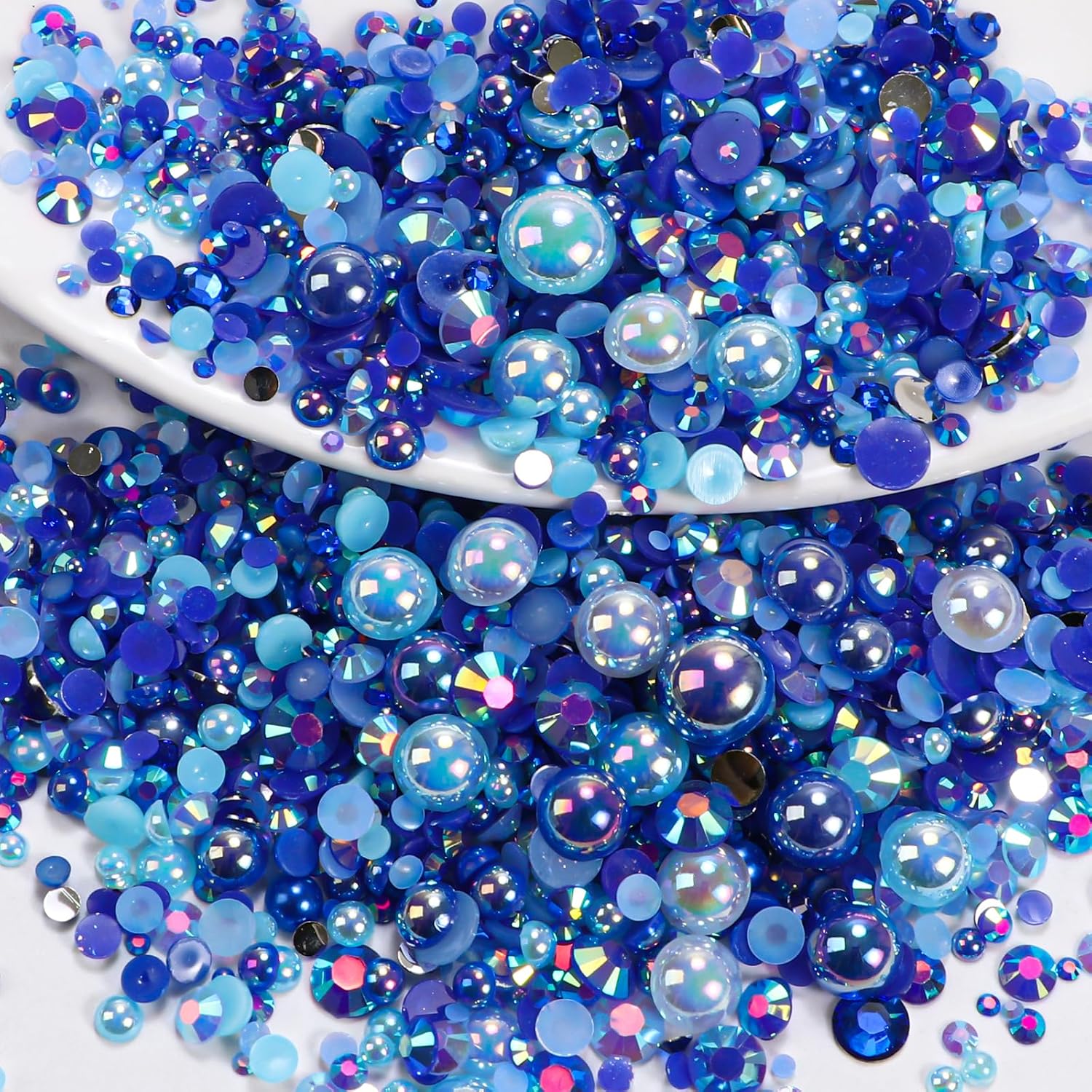 Red Flatback Pearls and Rhinestones, Flatback Pearl Resin Rhinestone for Bedazzling, Red Half Pearl Rhinestones for Crafting Nails Face Eyes Makeup Tumblers Bottles Crafts