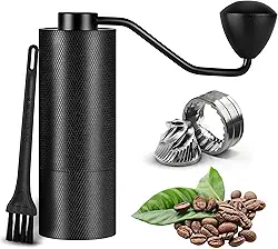 Moedor De Café Manual, Moedor De Café Em Aço Inoxidável Preto, Capacidade De 30g