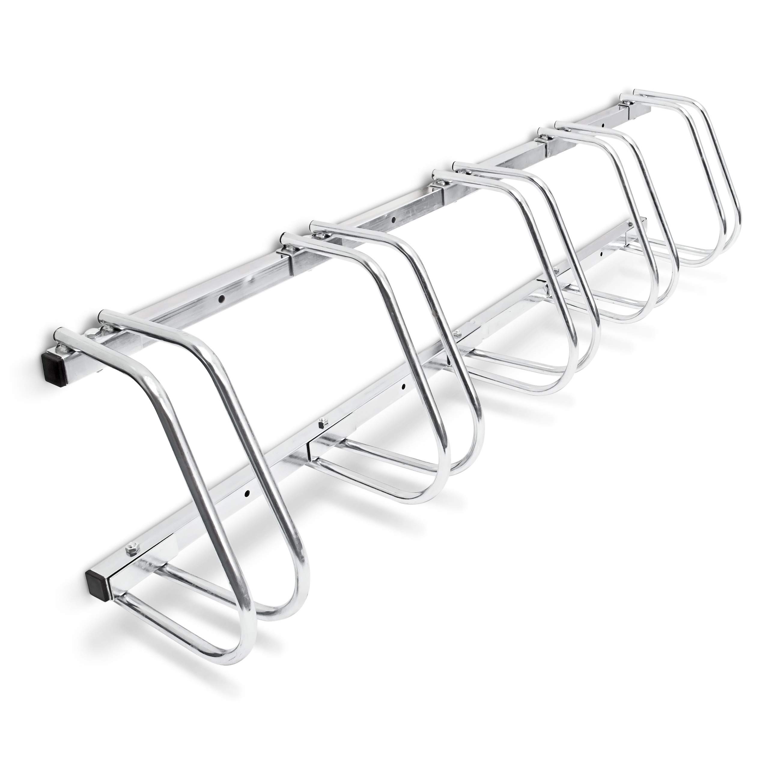 Relaxdays Râtelier Familial pour 5 vélos Argent