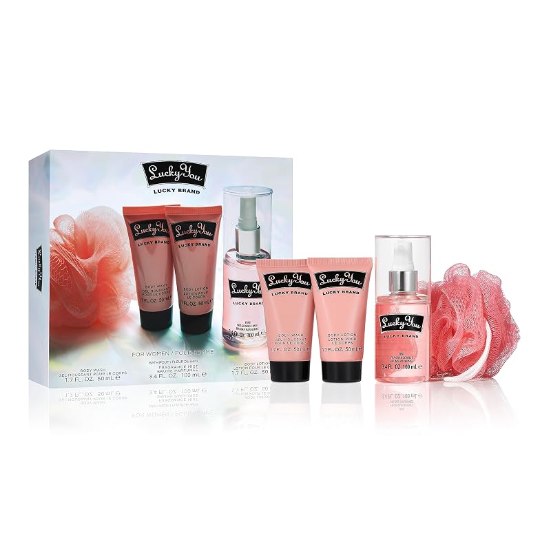 Lucky Brand Lucky You Conjunto de Banho e Fragrância com 4 Peças, 100 mL