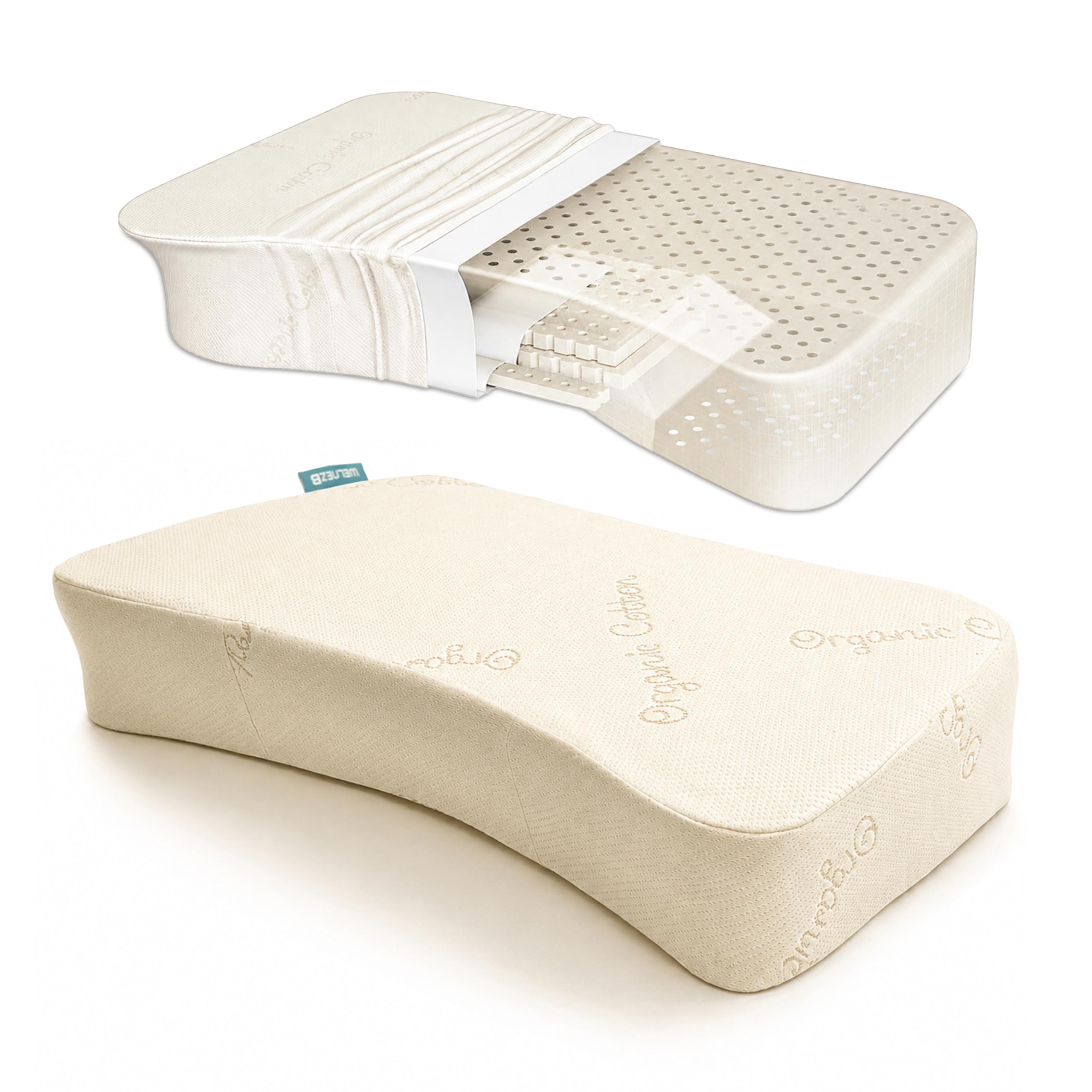 Oreiller cervical latex naturel réglable pour soulager les tensions du cou
