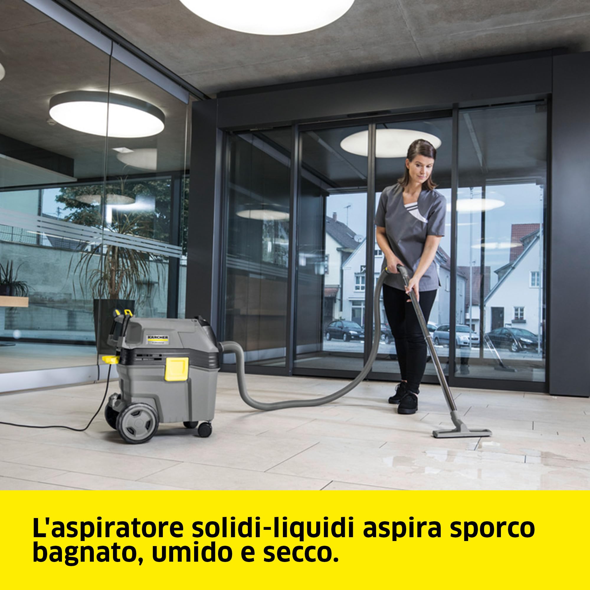 KÄRCHER aspiratore solidi-liquidi NT 30/1 Ap L, 1380 W, filtro plissettato piatto, contenitore: 30 l, tubo di aspirazione: 2,5 m, ugello pavimento (300 mm), bocchetta fessure
