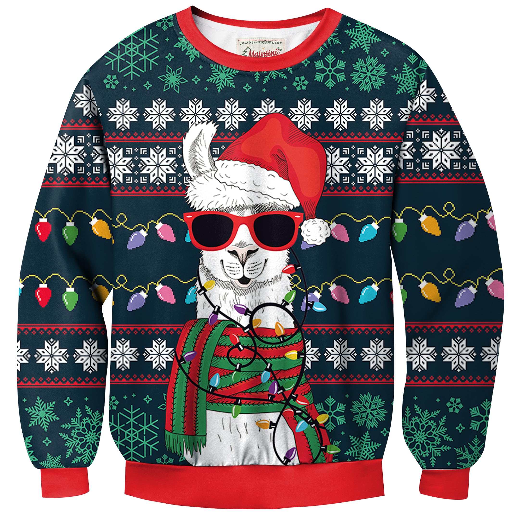 Unisex Christmas Sweatshirts 3D Funny Classic Graphic Adult Xmas Pullover (S-3XL)