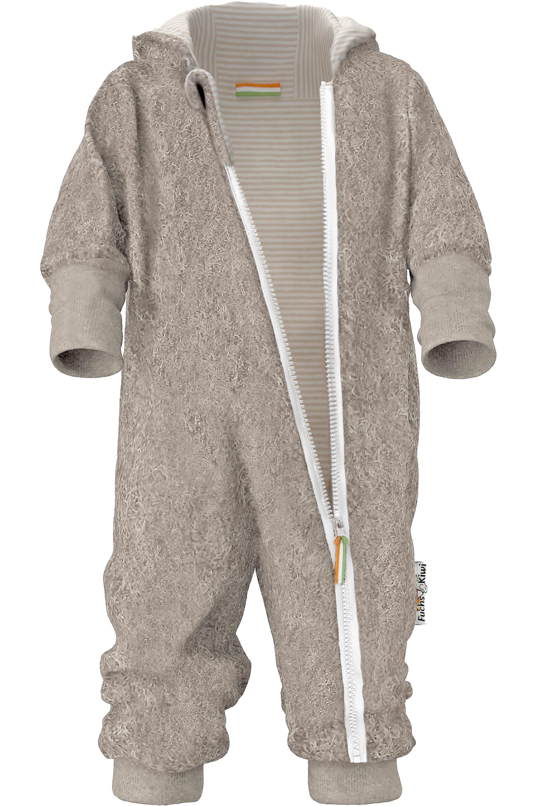 Fuchs & Kiwi Walkoverall Baby – Natur Schurwolle & Jersey Futter – Öko-Tex, Hautfreundlich – Handmade in Berlin – Wollwalk Overall Baby & Kleinkind Unisex – Winter & Herbst