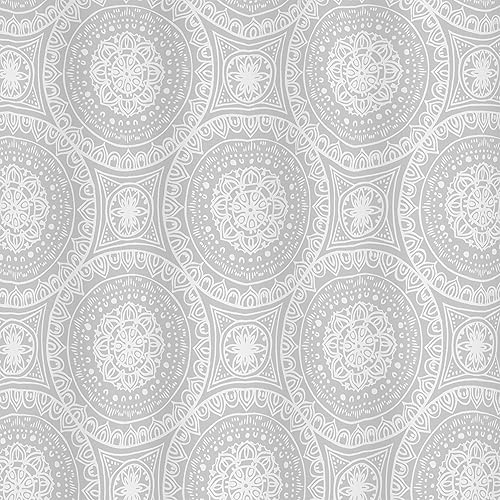 Miniatura 2 de Zenna Home Medallion - Cortina de ducha impermeable de PEVA, 70 x 72 pulgadas, color blanco