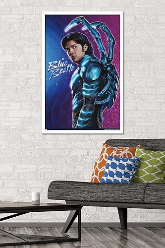 Miniatura 2 de Trends International DC Comics Movie Blue Beetle - Póster de pared de Jaime Reyes, 34 pulgadas de largo x 22.4 pulgadas, versión enmarcada en blanco