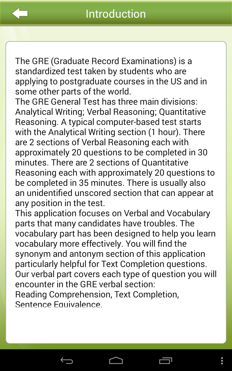 GRE Reading - App on Amazon Appstore
