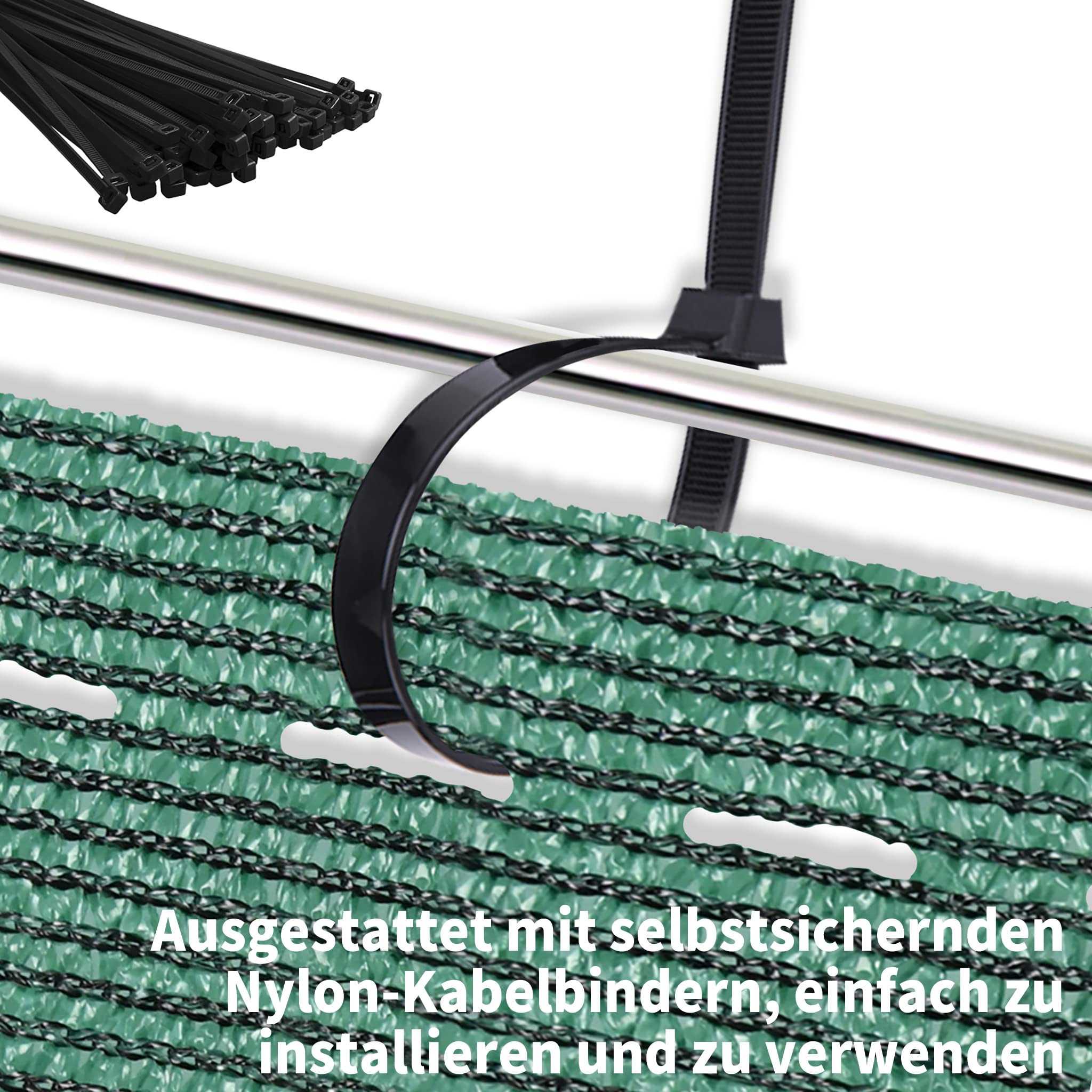 Pannello Protezione Privacy LARS360 In HDPE 150 G/m² – Rete Ombreggiante Verde Scuro Per Giardino, Balcone E Campi Sportivi