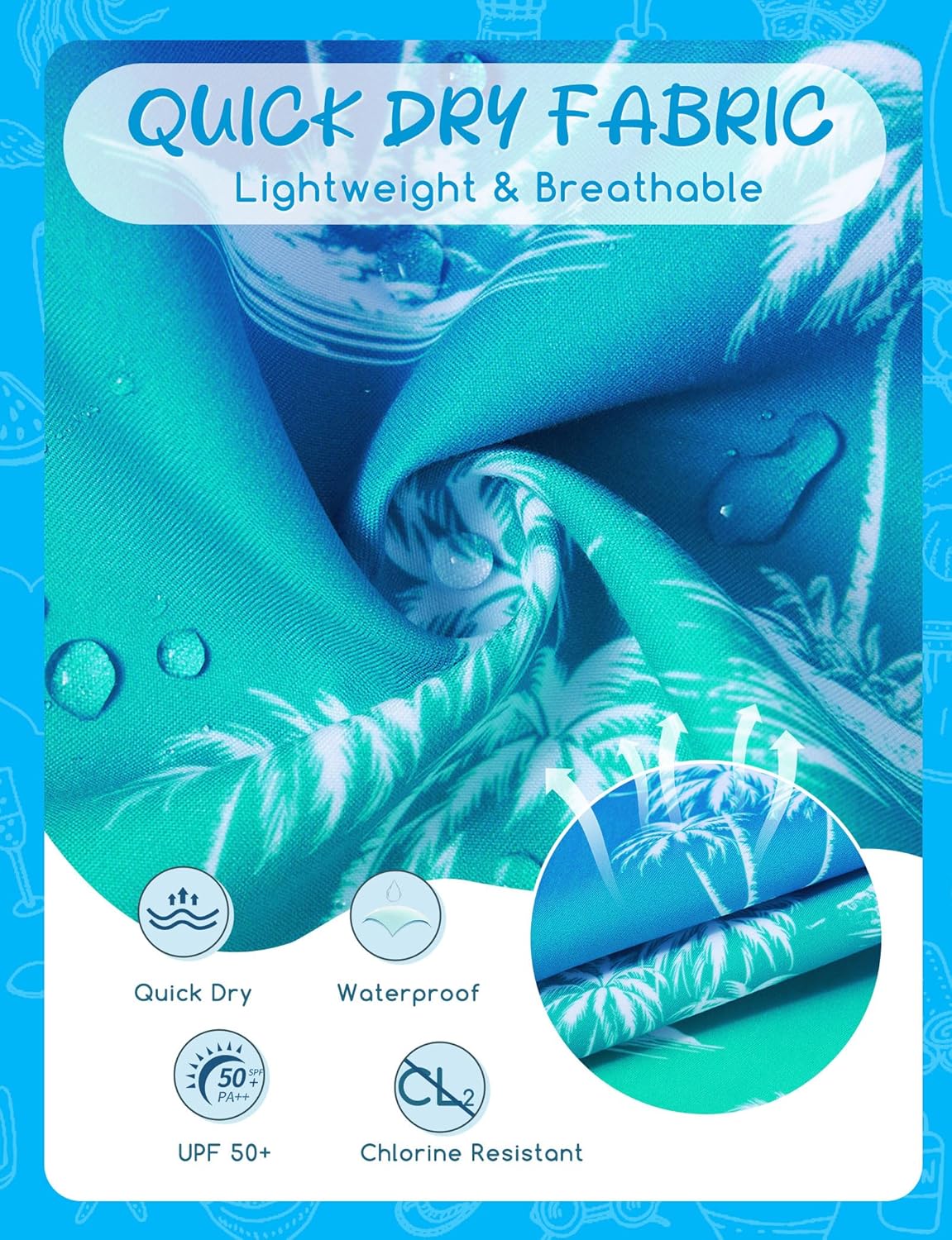 Boys Swim Trunks with Compression Liner for 6-20 Years Kids Quick Dry Bathing Suit - Image 4