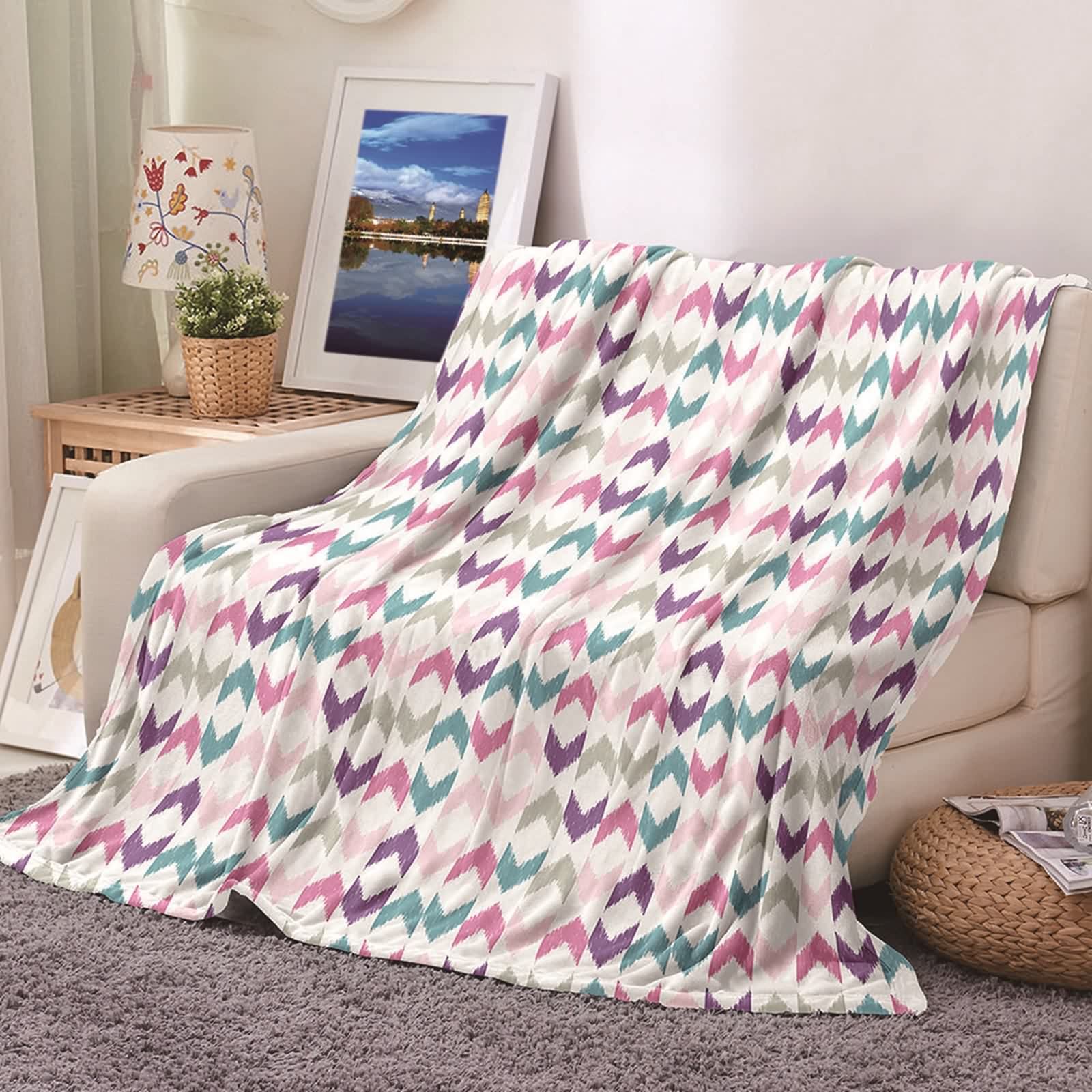 Plaid Chaude et Douce en Flanelle KnSam 180x200 cm Spécial Hiver Douillet