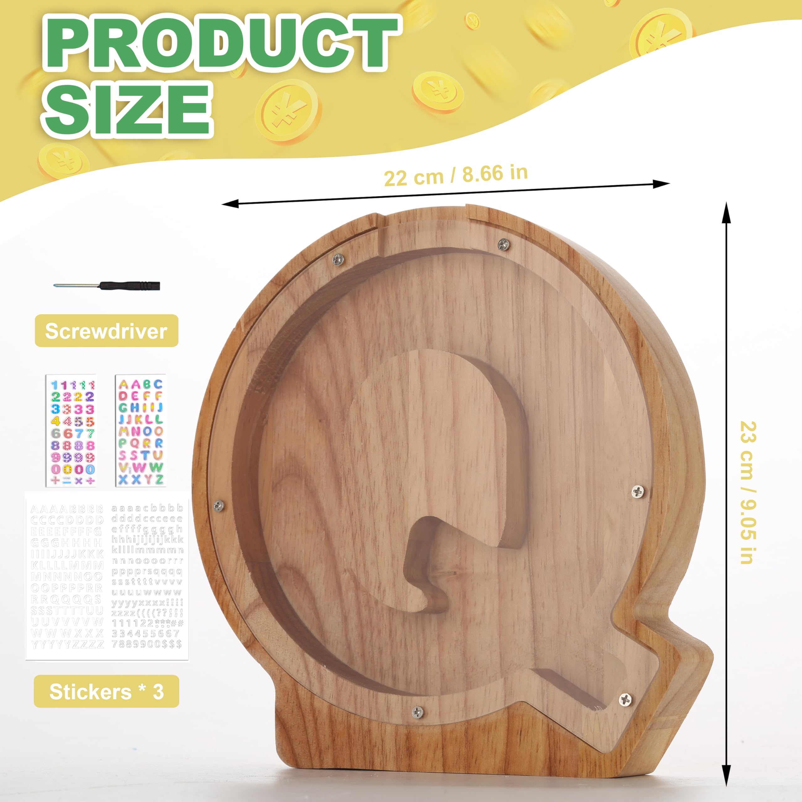 Wivico Tirelire En Bois Tirelire Personnalisée Avec Lettres De A à