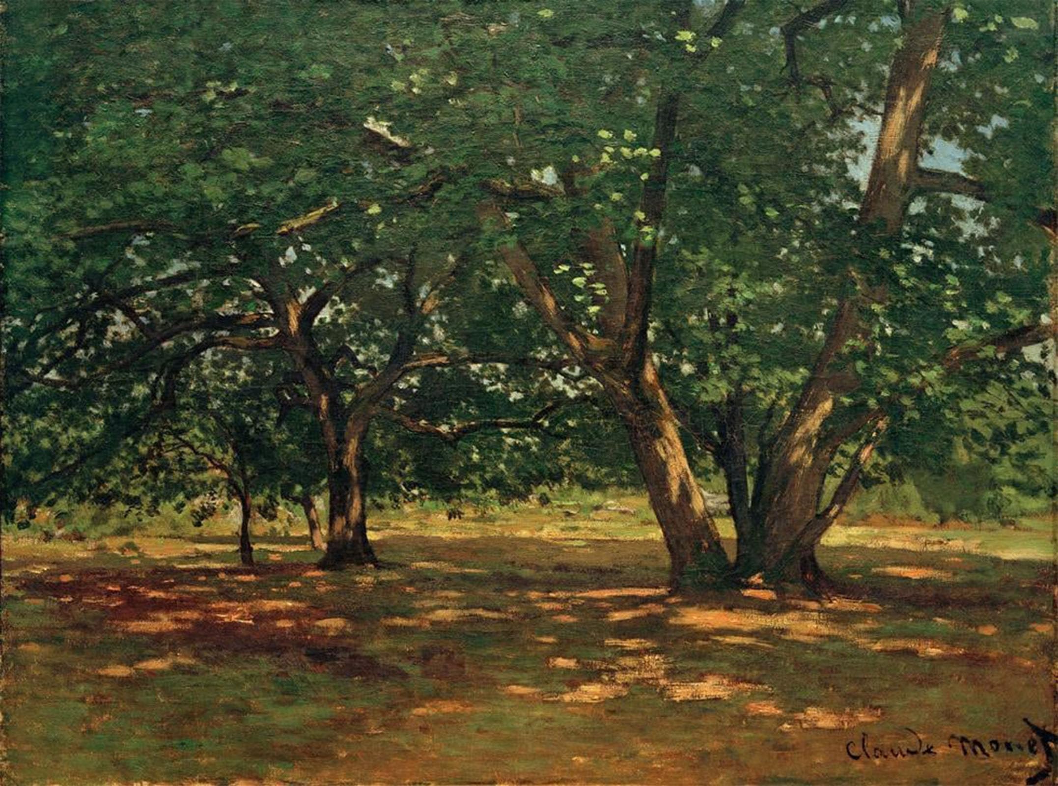 ARTXLXXBN Famous Painting Art Wall Decor Abstract Art Picture Fontainebleau Forest by Claude Monet Animal Pictures for Home Decor 60x90cm