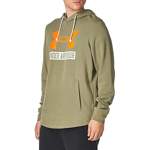 Under Armour Men's Rival Terry Logo Hoodie, Tent/ Team Orange, X-Large