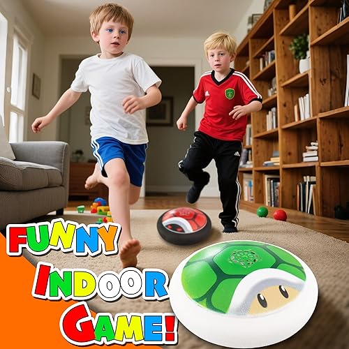 Miniatura 2 de Paquete de 2 pelotas de fútbol flotantes, con luz LED, parachoques de espuma suave, juguetes de fútbol para interiores para niños de 3 a 12 años,