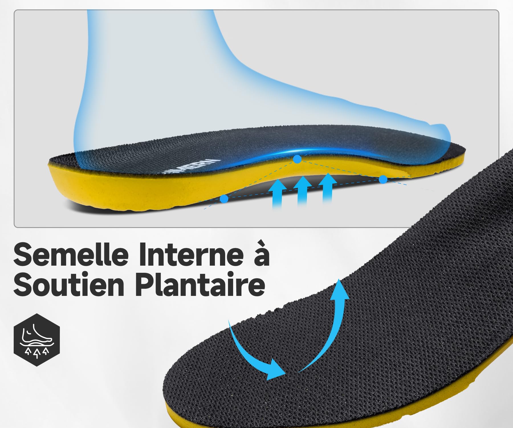 Chaussures de Randonnée Homme Imperméables Chaussure de Marche | Bottes de Randonnée Antidrapantes Soutien VoûTe Plantaire Renfort au Niveau de la Pointe Bottes Confortables pour Marche