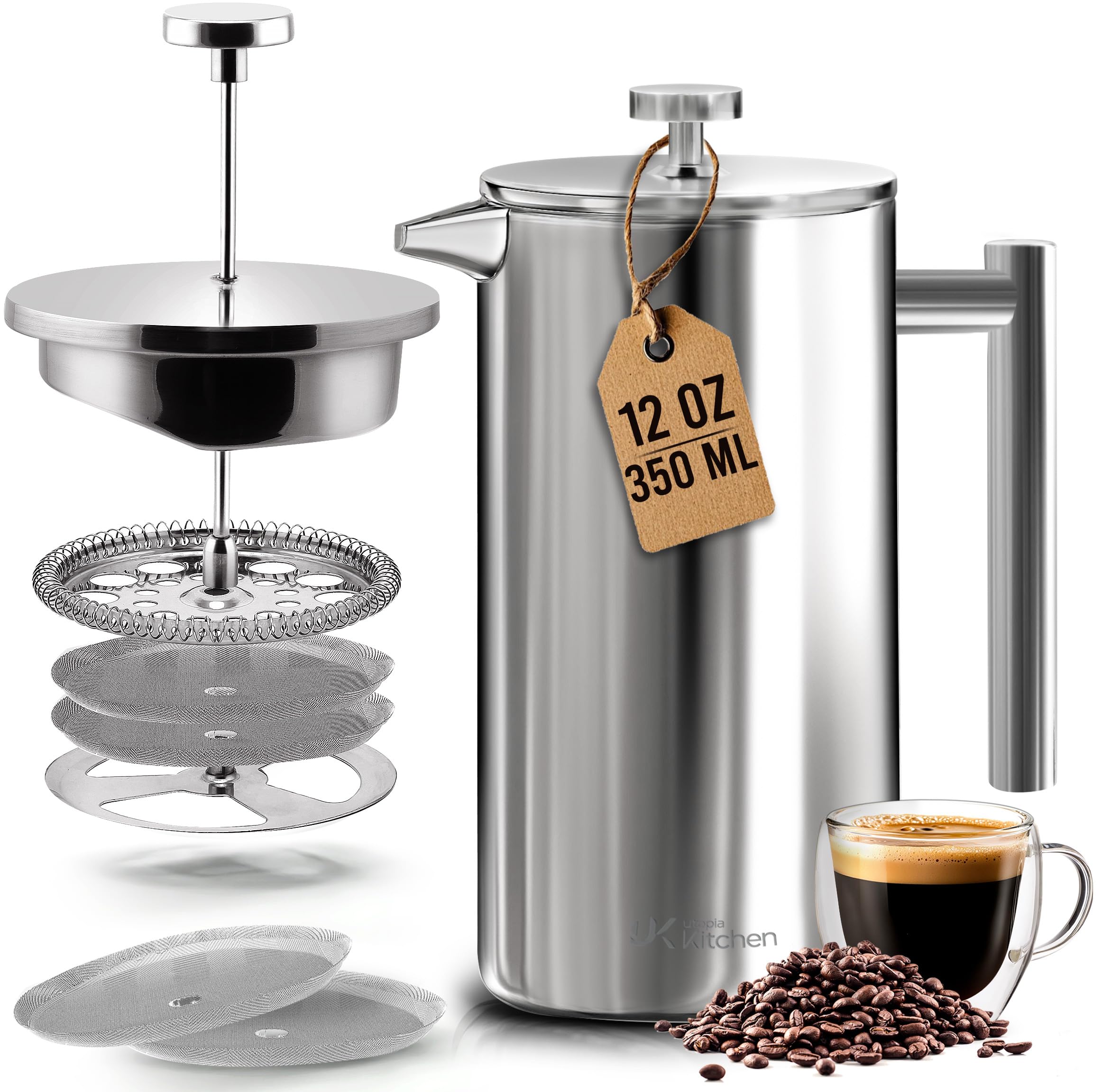 Utopia Kitchen 304 Grade Stainless Steel French Press