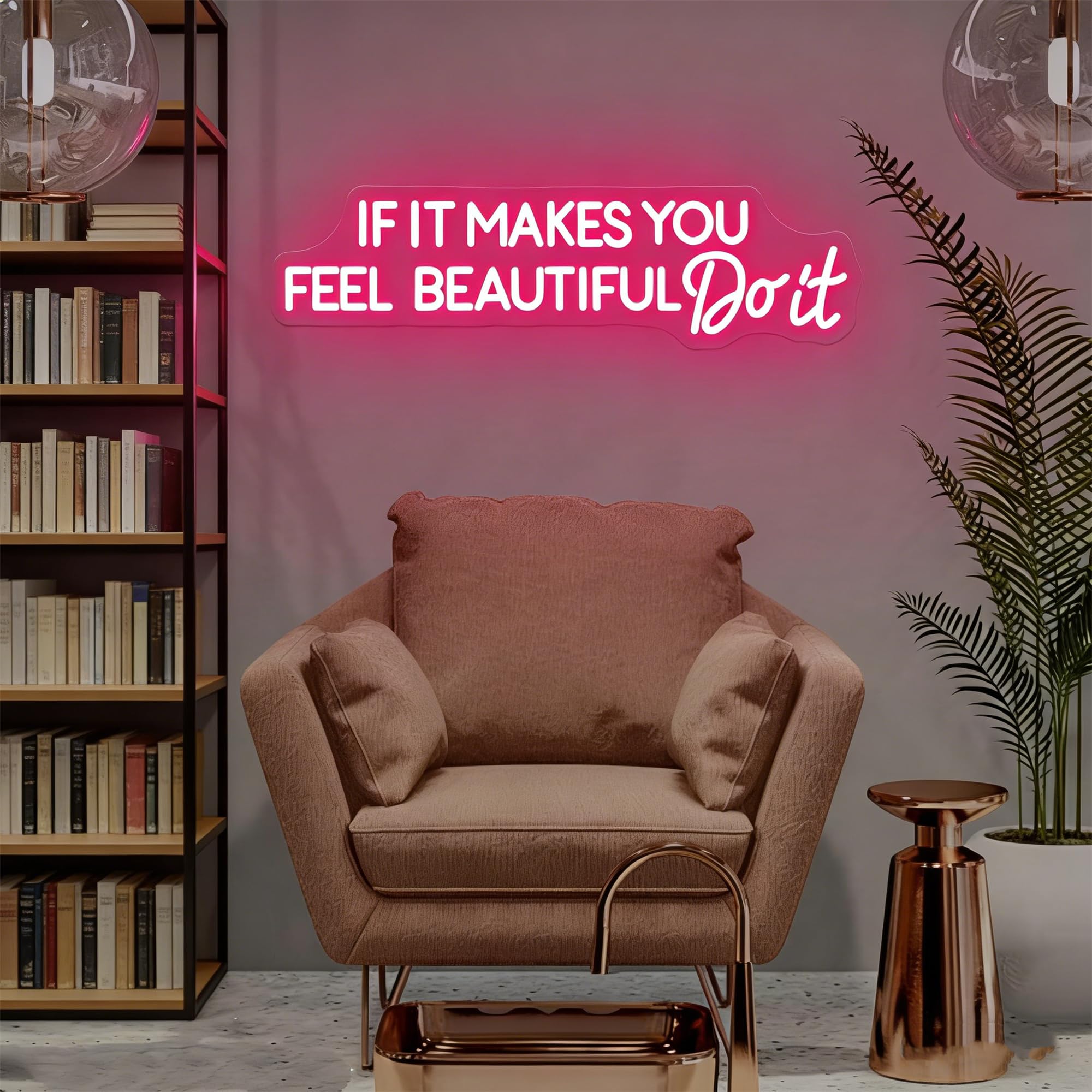 If It Make You Feel Beautiful Do It Led Dimmable Neon Sign for Home Bathroom Spa Beauty Cosmetic Salon Wall Decor,Spa Day Gifts for Women,Spa Products Aesthetic Center Salon Door Decorative