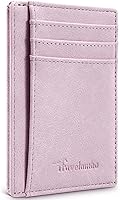 Vista 15 de Travelambo Billetera delgada con bolsillo delantero y clip para el dinero con bloqueo de identificación por radiofrecuencia, talla única