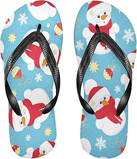 Mnsruu Chanclas de Navidad con diseño de muñeco de nieve de copo de nieve, color azul nieve, sandalias para el hogar, hotel, spa, dormitorio, viaje, XXL, para hombres y mujeres